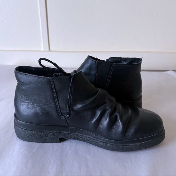 Rieker Ruched Boots Women 39 / 8 Black Leather Comfort Slouchy Booties - Picture 2 of 6